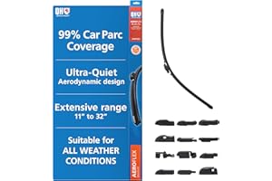 Quinton Hazell Aeroflex Universal 660 mm / 26" Inch Flat Front Windscreen Wiper Blade Replacement with QH Multi-Fit Adapters Compatible with 99% of Cars
