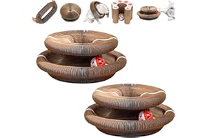 DENGFEN Kitty Curls Lot de 2 jouets pour chat Kitty Kurls Marlene, griffoir en accordéon pliable en accordéon pour chat d'intérieur