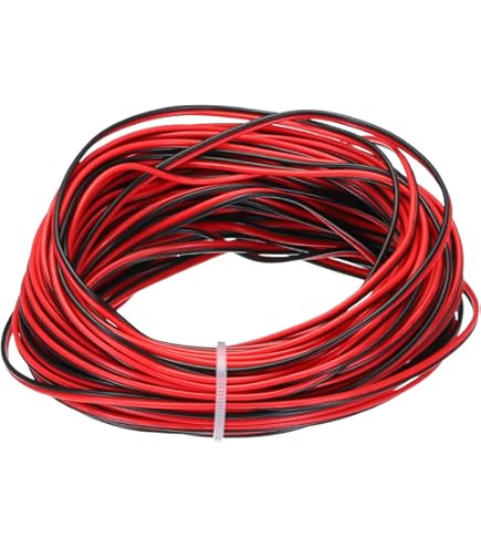 GIGIIS Elektrische draad, 22 AWG, 30 meter, 0,33 mm², 2-aderige pvc-kabel, dubbele strengen, koperdraad, 2-polige siliconen kabel, elektrische verlengkabel voor ledstrips en elektronische bedrading