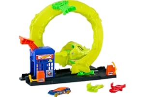 Hot Wheels - Attacco del Serpente, Set con Stazione di Servizio e Pista Spirale, 2 modalità di Gioco e Veicolo in Scala 1:64 Incluso, Giocattolo per Bambini, 4+ Anni, JBM63