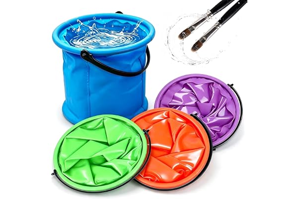 8 st. hopfällbar hink, 2 l bärbar hink, liten hink för penslar och puts | Multifunktionell liten hink för målning, stranden, camping, fiske och friluftsliv