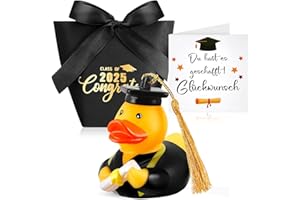 Kasyat Lustige Akademiker Badeente mit Diplom Geschenk bei bestandener Prüfung Abschlussfeier Uni Hochschule(Gelbe Quaste)