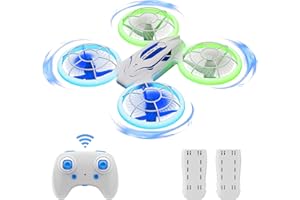 Ridge's Puddle S60 Mini Drone Enfant - Jouet Quadricoptère RC avec Lumières LED, Hélices Entièrement Protégées, Cadeaux pour Garçons Filles Débutants 2 Batteries