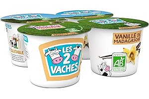Les 2 Vaches Yaourts Vanille, 4 x 115g