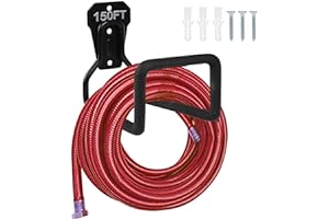 PEOMEV Metall-gartenschlauchhalter – Strapazierfähiger Schlauchhalter, Wandmontage, Wasserschlauchhalter Für Außenhof, Langlebige Schlauchhaken, Ideal Für Wasserschlauch, Verlängerungskabel (1pc Black)