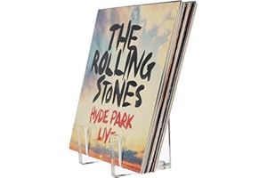 LANXGNAN Vinyl Record Storage-Clear Acrylic Record Holder and Book Organizer. Display your vinyl collection in style and keep books and folders neatly organized