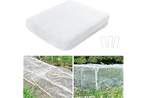 ‎VEGAMALL Gemüsenetz Feinmaschig Garten für Insektennetz Garten Schutznetz Gartennetz Pflanzennetz Gemüse Blumen Insektenschutznetz kulturschutznetz mit 15 U-Förmigen Stiften 2 * 10M