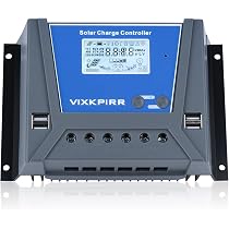NUOFUWEI 60A Solar Laderegler PWM | Für 12V/24V/48V Solaranlagen | Mit Temperatursensor & 2 USB-Ports