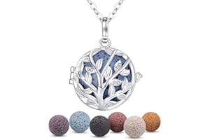 INFUSEU Collier pour Femmes Huile Essentielle Diffuseur Collier Aromathérapie Bijoux Parfum Médaillon Cage Cadeau pour Femmes