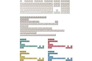 ‎AKKO Akko Cream Keycaps Set für Mechanische Tastatur, MDA Profil, PBT Double-Shot-Tastenkappe, 282 Tasten mit 4 Gruppen Novelty Keys für ISO-UK/ANSI Layout, Kompatibel mit Tastaturen Aller Größen