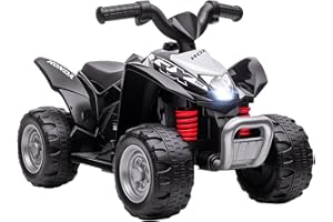 AIYAPLAY Quad Eléctrico para Niños de 18-36 Meses con Licencia Honda Vehículo Eléctrico a Batería 6V Infantil con Faros LED Bocina Velocidad de 2,8 km/h y Avance 65,5x38,5x43,5 cm Negro