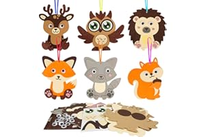 LAMEK 12 Autumn Animal Craft Sets for Children, Autumn Creative Sets for Crafts, Creative Crafts with Foam Rubber Stickers for Boys, Girls, Autumn Time, Thanksgiving Birthday