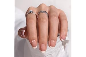 ‎BTARTBOX BTArtbox French Press on Nails Short Square False Nails for Sticking, Pack of 30 French Fake Nails with Nail Glue, Short Press on Nails, Square False Nails for Women and Girls