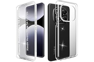 WEICASE Hülle für XIiaomi redmi note 14 pro 5g , Transparent 360 Grad Rundumschutz Schutzhülle mit Integriertem Displayschutz Stoßfest Ultradünn Silikon Handyhülle für XIiaomi redmi note 14 pro 5g , Clear