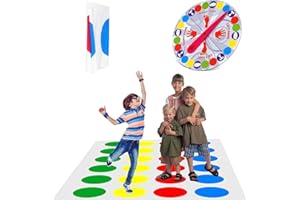 SINRAD Twister Für Kinder Und Erwachsene,Twister-Spiel mit Spielmatte，Amilie Bodenspiele Spielzeug, Geeignet Für Innen Kinder im Freien Fähigkeiten Spiele Garten Spiele Kinder Erwachsene Partei