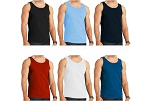 Molten Creek® 6X Pack Mens Vests Classic Sports 100% Cotton Tank Tops Summer Training Gym Sports Sleeveless Casual Undershirts S-2XL
