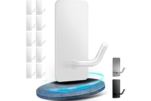 Vehepeay 10 Ganchos Adhesivos de Acero Inoxidable, Soportan Hasta 10KG, Para Paredes Lisas y Limpias, Ideal para Baño, Aseo y Cocina
