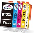 912XL Ink Cartridges Remanufactured for HP 912XL Ink Cartridges Multipack for HP OfficeJet 8010 8012 8013 8014 8015 8017 8018 OfficeJet Pro 8020 8022 8023 8024 8025 Black Cyan Magenta Yellow 4 Pack
