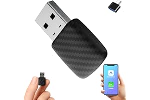 Trådlös CarPlay & Android biladapter, Bluetooth 5.0 miniadapter för fordon, trådlös kontakt och play med USB-port, kompatibel