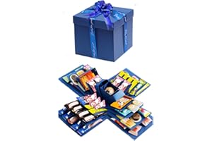 MRUVTC DIY Explosion Gift Box explos,5 Layer Snack Explosion Box，Explosion Gift Box explos,Creative Explosion Box For Gift, Wedding Birthday Valentine Anniversary Christmas Festival (Blue)
