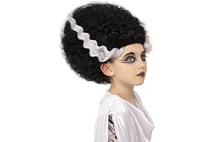 Smiffys Parrucca Sposa di Frankenstein Universal Monsters, Nero con striature bianche