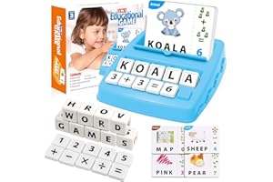 Pup Go Letter Game, Spelling Word Games, Educational Early Learning Toys for Age 3 4 5 6 7 8 Year Old Kids, Preschool Toys Board Game Gifts for Boys Girls (Light Blue)