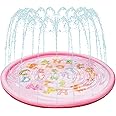 Anpro Sprinkle and Splash Play Mat, 170 cm / 68 Inflatable Outdoor Party Sprinkler Pad Wading Pool,Summer Garden Outdoor Spray Water Toys for Kids Toddlers 3+