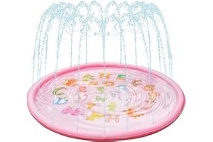 Anpro Mata do zabawy z wodą ze spryskiwaczem, latem, dla niemowląt, dzieci, psów i zwierząt domowych, 172 cm / 68 cm, letnia zabawka dla dzieci w wieku od 2, 3 lat i zwierząt domowych