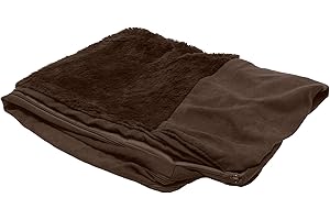 FurHaven Replacement Dog Bed Cover Plush & Suede Sofa-Style, Machine Washable - Espresso, Jumbo (X-Large)
