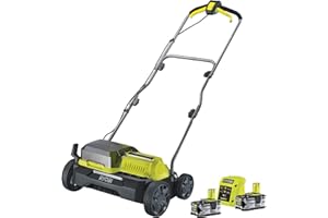 RYOBI Scarificateur 2 x 18V LithiumPlus Fusion Brushless - Diamètre 35 cm - 55L - 2 Batteries 4.0 Ah - 1 Chargeur Rapide RY18SFX35A-240