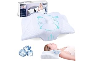 ‎SAHEYER SAHEYER Memory Foam Kissen Nackenstützkissen Kopfkissen, Ergonomisches Orthopädisches Kissen Seitenschläferkissen Nackenkissen für Seiten, Rücken & Bauchschläfer