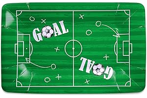 BFB Football Paper Plates Set 30 Pack Disposable Rectangular Party Plates 23 x 14cm Dinnerware for Footballparty, Birthday, Graduation, Back to School