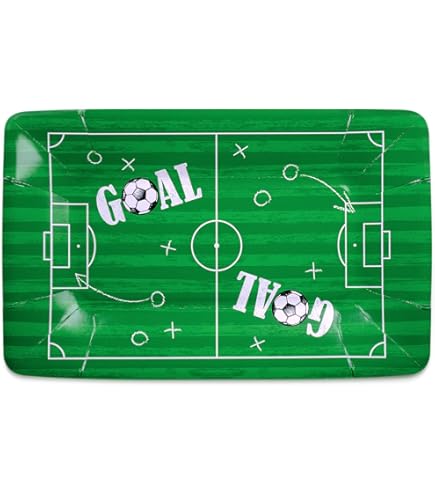 BFB Piatti Di Carta A Tema Calcio – 30 Pezzi Rettangolari 23x14 Cm Per Festa E Compleanno - 2