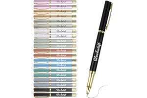 Tenare 20 Stück Glücksstifte mit Schwarzer Tinte - Elegante Metallkugelschreiber mit Clip & Motivationsaufschrift Geschenk für Kollegen, Lehrer, Prüfung, Abitur, Büro & Weihnachten