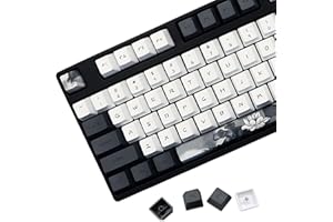 ‎JSJT JSJT Ink Lotus Keycaps PBT Keycaps 140 Keys OEM Profile Keycap for ANSI/ISO Layout Cherry MX Switches 61/64/68/84/87/96/104/108 Mechanical Keycaps (Keycap Only)