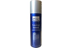 Movi RAINSTOP Spray - Impermeabilizzante per pelle, camoscio, nubuck e tessuto - Neutro - 250 ml. Confezione da 3 bombole.