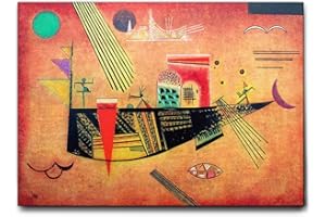 Giallobus - Quadro - Vassily Kandinsky - Capriccioso - Tela Canvas Telaio Standard - 70L x 50l cm - Pronto da appendere - Quadri moderni per la casa