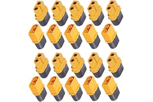 VISSQH 20pcs (10 paia) connettore xt60H,XT60 connettore batteria lipo,connettore xt60 maschio/femmina, con XT60 Connettore di Alloggiamento Guaina, per Batteria Lipo FPV Drone
