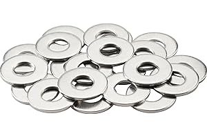 Gendewiner M8 Washers (20 Pack) M8 x 16x1.6mm Large OD Plain Wide Metal Round Flat Spacer Repair Washer 304 Stainless Steel Washers For Screws Bolt