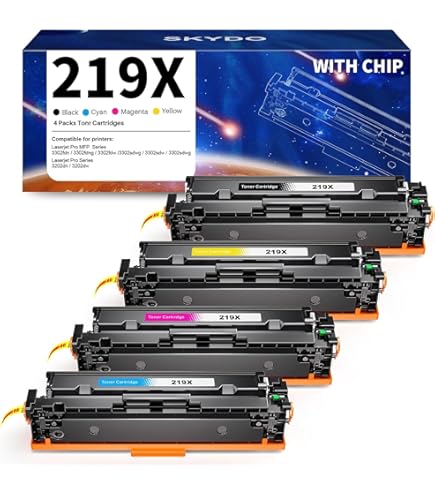 Impresora Multifunción Hp Cartuchos De Tóner LeciRoba 219X Para HP - Pack De 5 Unidades (negro, Cian, Magenta, Amarillo), Con Chip Tóner Para 3302fdw 3202dw