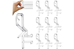 GURFZCYUOO 10Pcs Hidden Channel Valance Blinds Clips, 1-7/8inch Curtain Retainer Holder Clips, Clear for Faux for Horizontal Wood Blinds Mini Blinds Retainer Holder for The Valance with a Groove in The Back
