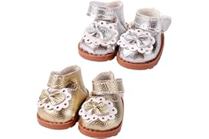 SINBANA 2 Pairs Mini Doll Shoes for Dolls, 2 Styles 6.69in Mini Doll Clothes Shoes Fashion Kawaii Canvas Sneaker for Toy Outfit Accessories