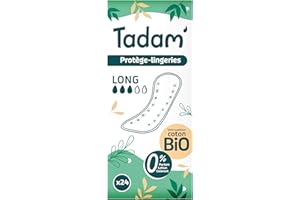 TADAM' - Protège-Lingeries Dermo-Sensitifs - Format Long - Coton Bio - Ultra discret - Sans substances toxiques - 24 unités