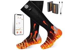 YOUTELIT Heated Socks, 8000mAh Electric Heated Socks for Men Women APP Control 4 Temperature Washable Rechargeable Winter Foot Warmer 360° Feet Warm Heating Stocking Thermal for Ski, Hiking, Fishing (UK 4-14)
