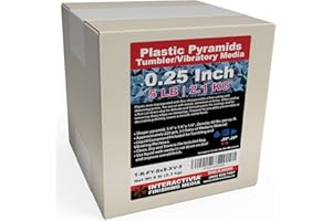 INTERACTIVIA 1/4 inch Blue Plastic Resin Pyramid (Approx 220 grit) Tumbling Or Vibratory Media 4.7 lbs/2.1 kg | Includes a (Clean, Dry and Store) Bag | for use in Vibrating Tumbler Or Rotating Tumbler