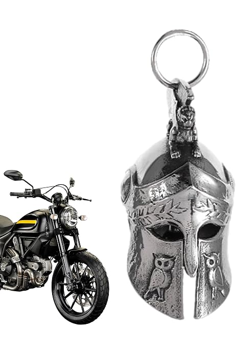 Cloche Porte-Bonheur Motard Anwlki - Talisman Saint Christophe Avec Porte-Clés