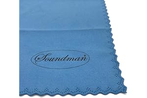 soundman Poliertuch (Mikrofaser) für Blasinstrumente - Saxophon Trompete Flöte Klarinette Kornette Oboe Flügelhorn Bariton Tenorhorn Euphonium Tuba usw. - Tuch, Pflegetuch