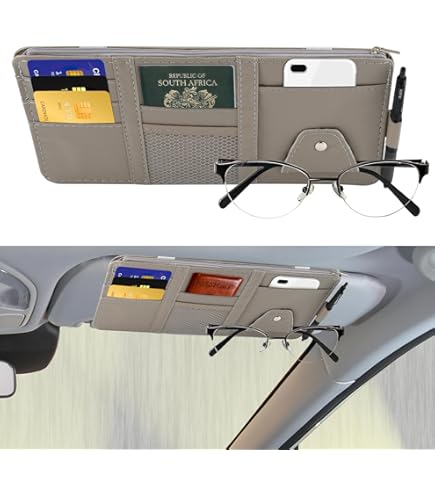Hitburu Auto Brillenhalter Für Sonnenblende - Organizer Für Sonnenbrillen Im Auto