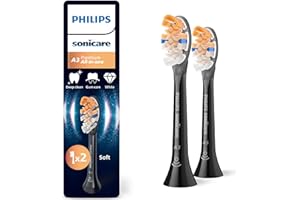 Philips Sonicare A3 Premium All-in-One, oryginalne wymienne główki szczoteczki, kolor czarny, 2 sztuki w opakowaniu, HX9092/88, Nowy
