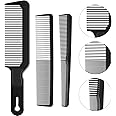 Barberology 3-Piece Men's Barber Comb Set - Taper Hair Cutting, Flat Top Clipper, Heat-Resistant Fiber Comb for Men & Women